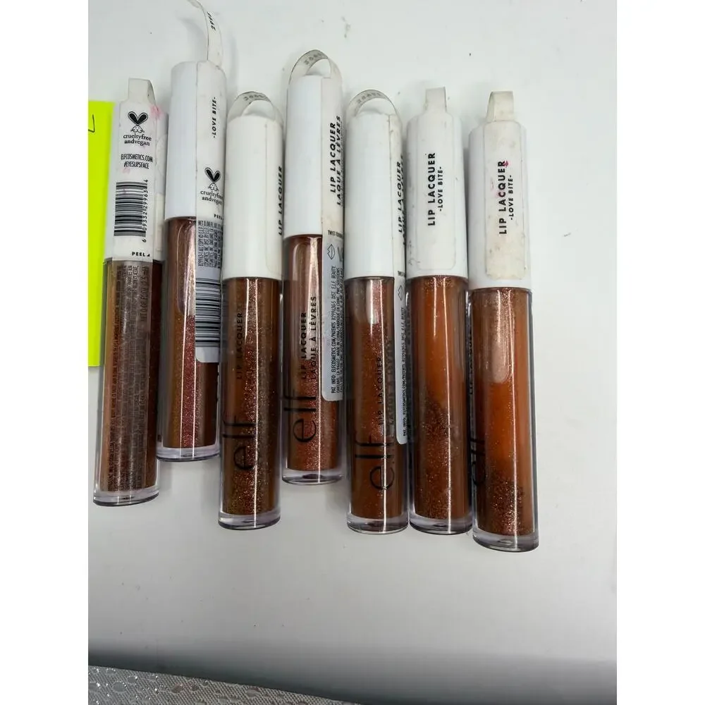 e.l.f. Lip Lacquer Love Bite Lot of 7 Shimmer Gloss 29963 Full Size New